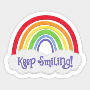 Felt Look Rainbow Keep Smiling! Sticker